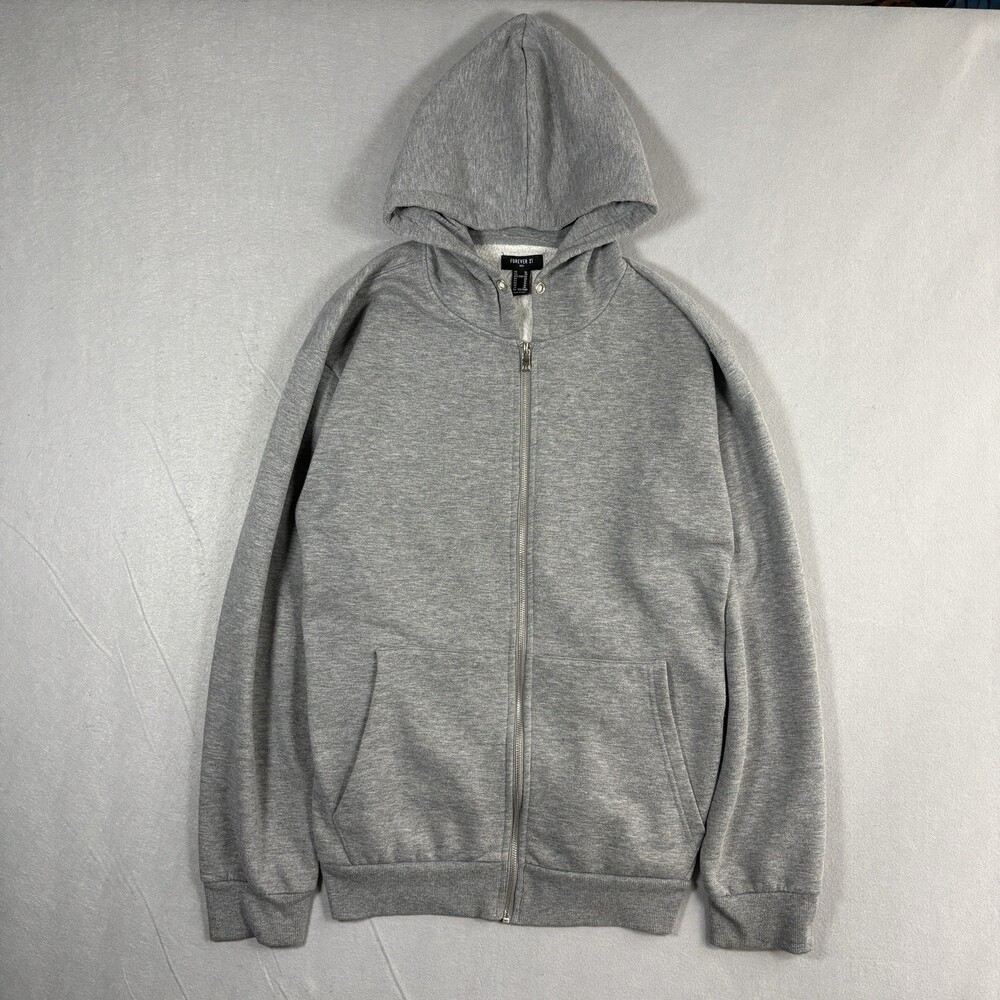 Forever 21 Gray Zip Up Hoodie Men’s Size XL